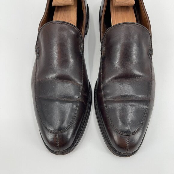 Allen Edmonds Steen Dark Brown Slip On Split Toe Loafers Dress Shoes - Picture 2 of 15
